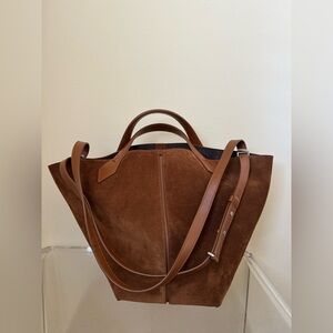 Proenza Schouler Large Chelsea Suede Tote Bag Saddle Brown